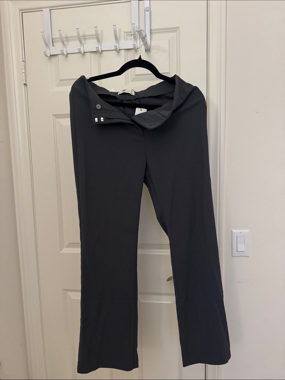 Abercrombie&Fitch Women's high rise gray Wide-Leg slim boot work Pants